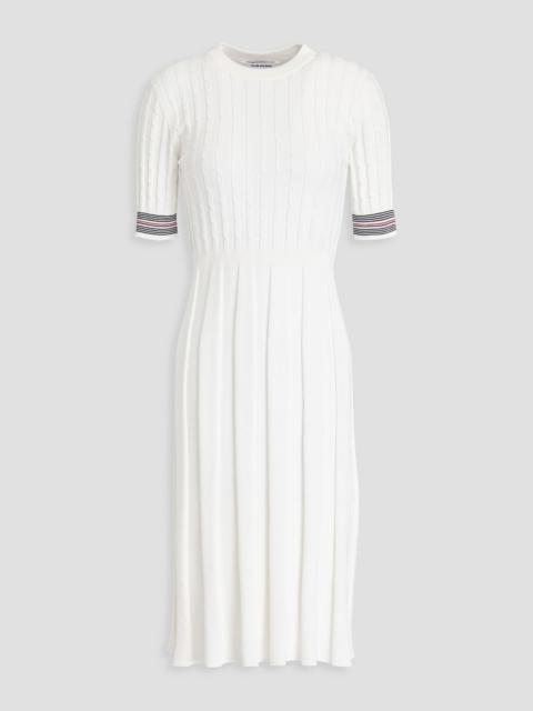 Thom Browne Pleated cable-knit cotton dress