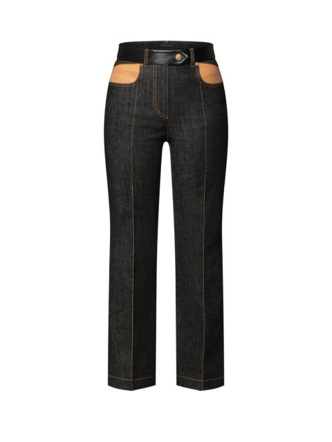 Louis Vuitton Leather Accent Jeans