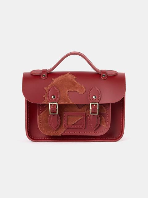 Cambridge Satchel The Year of the Horse Mini - Red with Red Suede Horse