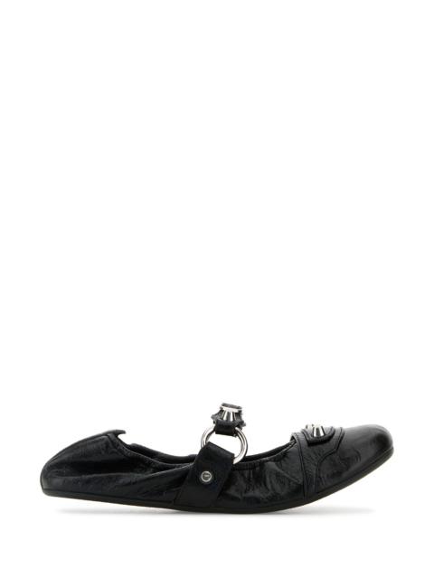 BALENCIAGA Black leather City ballerinas