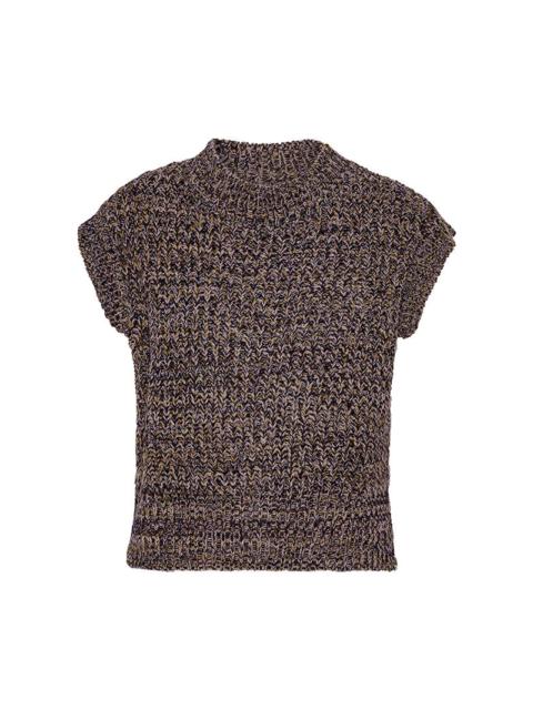 HENRIK VIBSKOV SIX END KNIT VEST - BLACK LAVENDER GREEN SQUARE