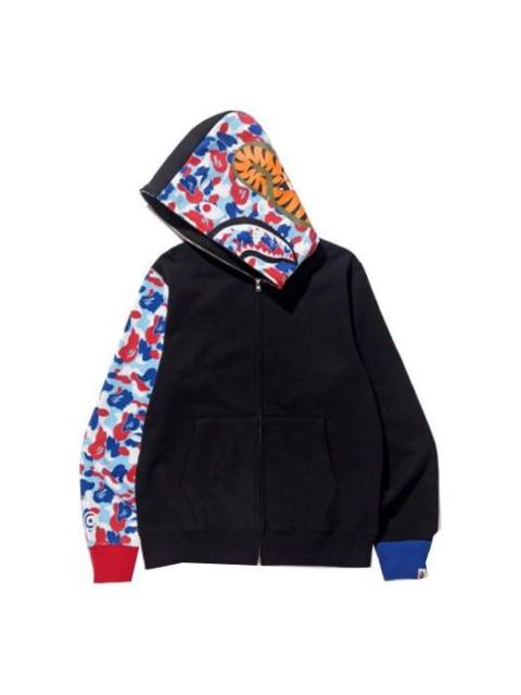 A Bathing Ape Shark Camo Paris Limited Full Zip Hoodie 'Black' 001ZPD701034X