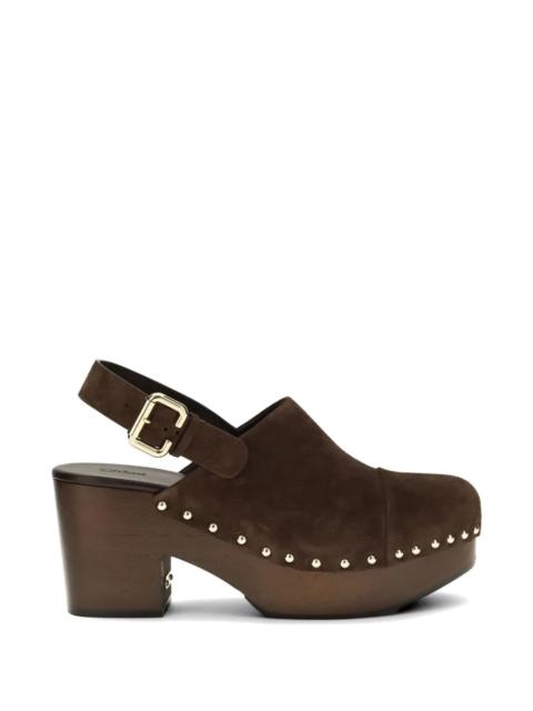 Chloé Jeannette Wedge Clog in Chocolate Brown