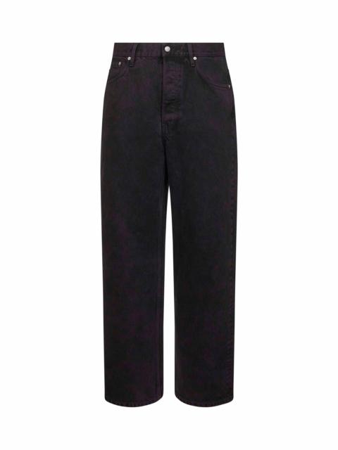 Dries Van Noten Dries Van Noten Men Purple Washed Cotton Denim Loose-Fit Jeans