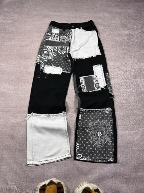 Other Designers Vintage - Bandana Patchwork Denim Pants LGB If Six Was Nine Style Jean