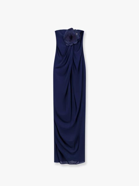 ELISABETTA FRANCHI - Elisabetta Franchi Red Carpet Glossy Jersey Fabric Dress With Flower