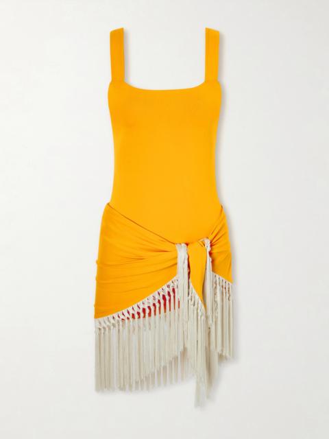 Taller Marmo Mini Lido Swimsuit And Fringed Pareo Set