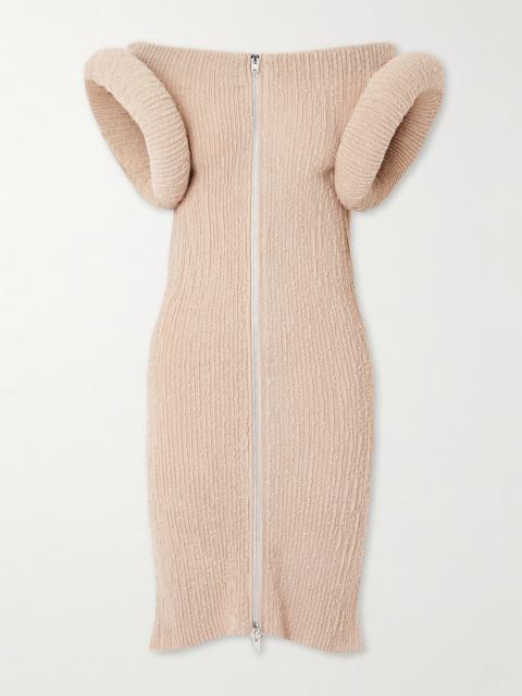 Acne Studios Frayed Ribbed Bouclé Mini Dress