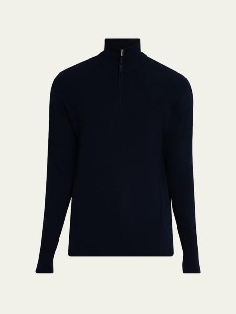 SEASE Men's Waffle Knit Half-Zip Pullover