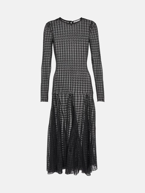 AMI Paris Gingham lace midi dress