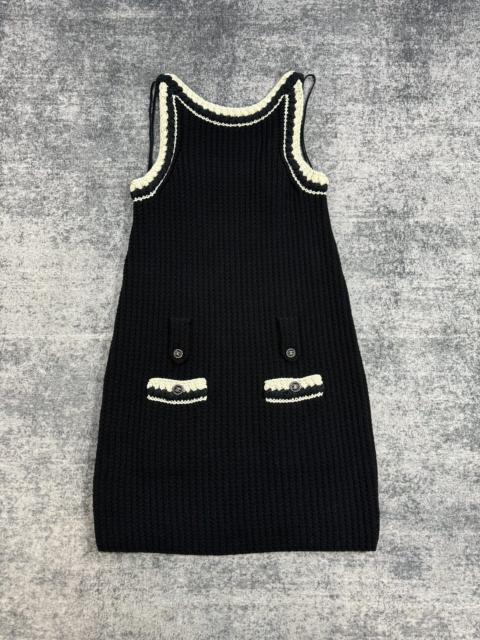 CHANEL Chanel black and white woven-trimmed camisole dress