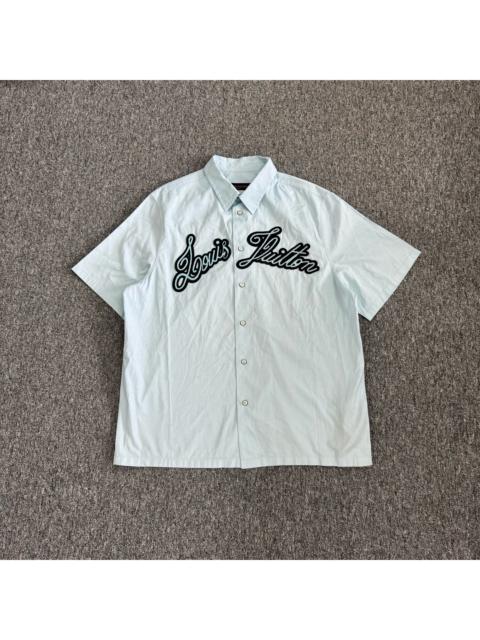 Louis Vuitton Louis Vuitton LV 2024 model sky blue beaded logo short-sleeve shirt