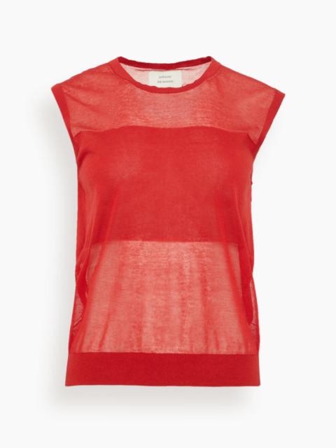 Loulou de Saison Anita Sleeveless Knit Top in Red