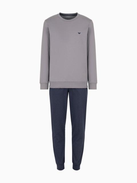 EMPORIO ARMANI Pyjamas with a mixed pattern and elasticated hem