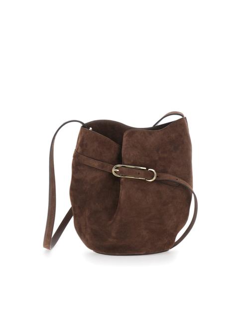 Other Designers Little Liffner Belted Bucket Brown Crossbody Bag With Belt On The Front In Suede Woman