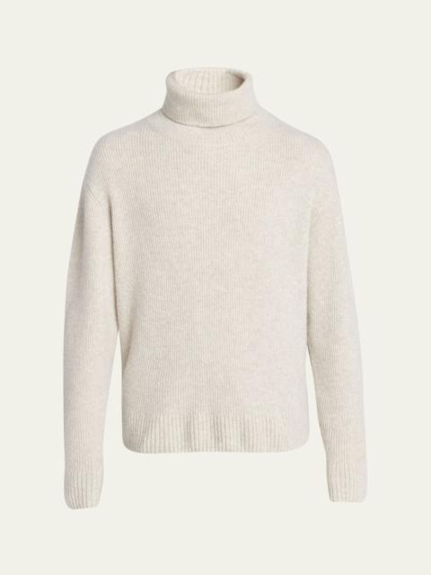 Men's Brushed Cashmere Rolled Turtleneck Sweater