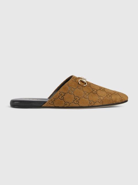 GUCCI Gucci Horsebit GG Sabot Mules