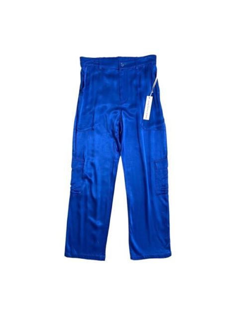 YFB Young Fabulous & Broke Satin Cargo Pants Royal Blue SZ M NWT