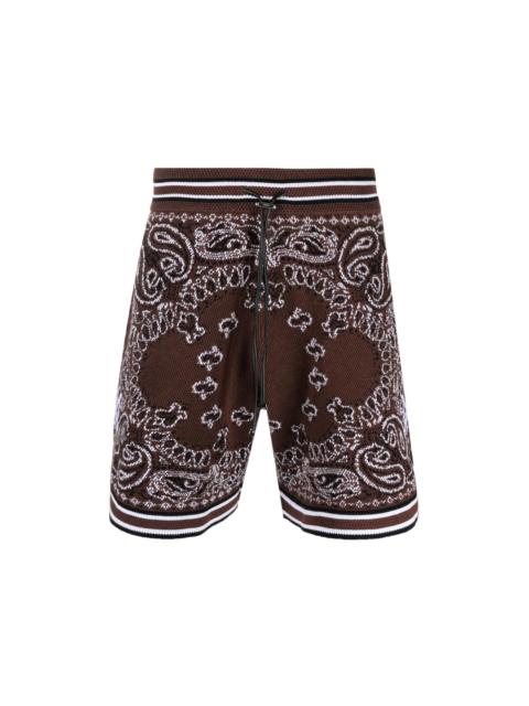 AMIRI AMIRI Bandana Crochet Basketball Shorts Dark Brown