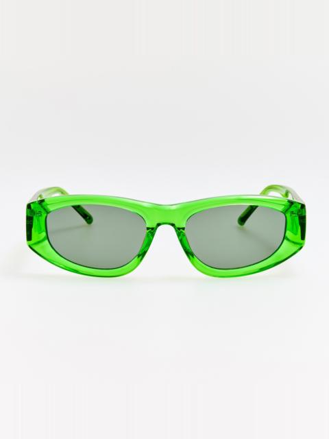LINDA FARROW Maya D-Frame Sunglasses in Green