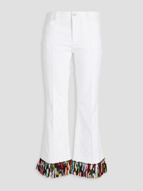 PUCCI Fringed cotton-blend drill kick-flare pants
