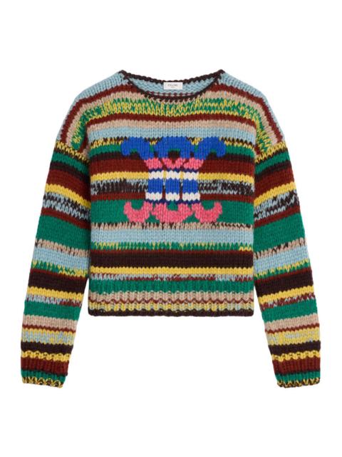 CELINE Celine Women Crew Neck Sweater In Mouliné Alpaca And Wool