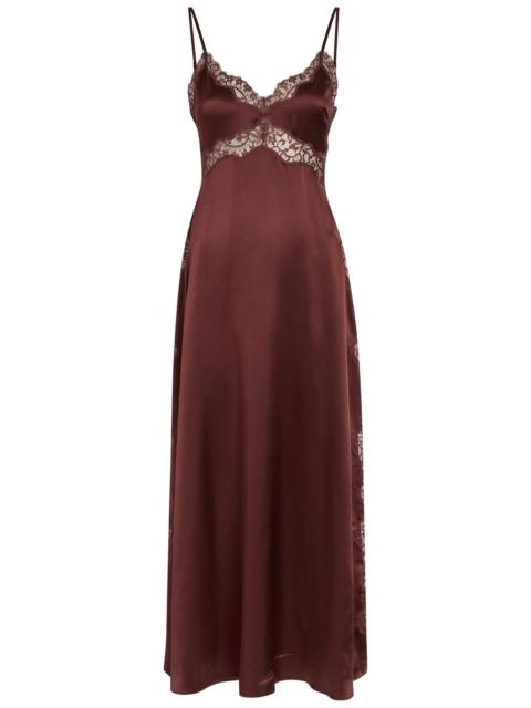 Reformation Reformation Ericka Lace-trim Silk Midi Slip Dress