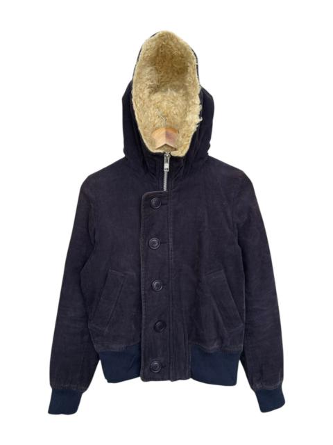 Issey Miyake Sunaokuwahara Corduroy Fleece Hoodie Jacket