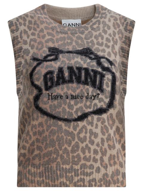 GANNI Ganni Women Wool Vest With Logo