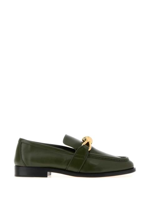 Bottega Veneta Bottega Veneta Women Olive Green Leather Astaire Loafers