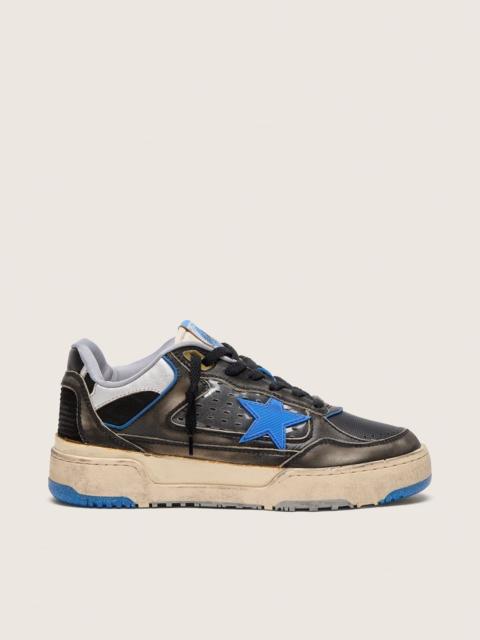 Golden Goose Men's Forty2 in black foam rubber and leather with TPU star and black leather heel tab