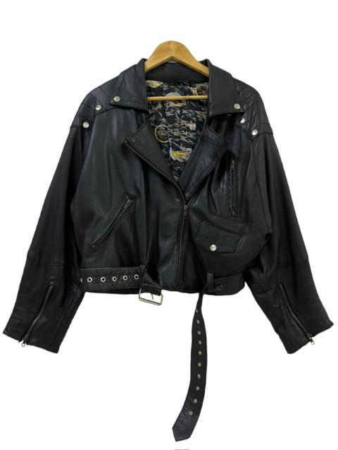 Other Designers Vintage - Vtg Airbased Perfecto Leather Racing Jacket Biker Cafe Racer