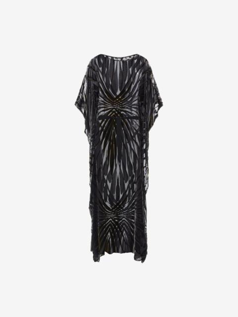 Roberto Cavalli Velvet kaftan with Ray of Gold print
