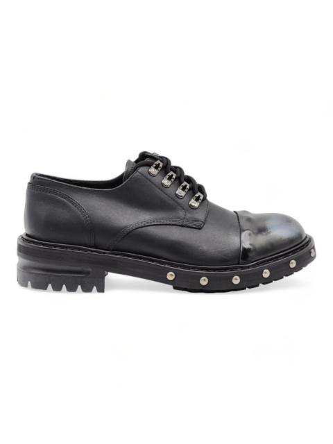 Hobnail Leather Derby Shoes EU 39 US 6 Black - NWB $2200
