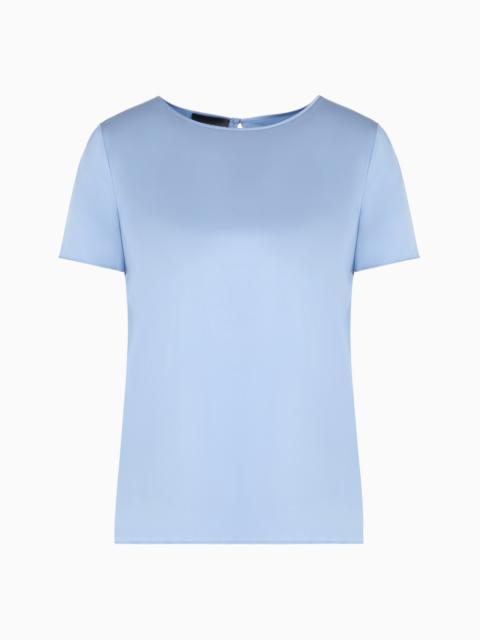 EMPORIO ARMANI Short-sleeved silk satin blouse