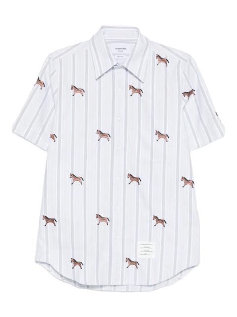 Thom Browne horse print striped shirt