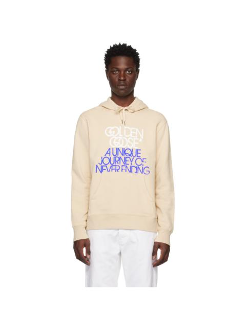 Golden Goose Beige Lettering Hoodie