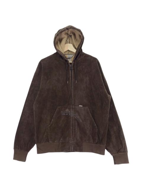 Other Designers Vintage - 90s Carhartt velvet Distressed Zipper Hoodie Jacket