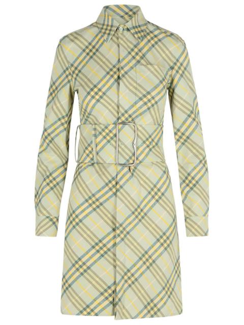 Burberry Burberry Check Green Linen Dress Women