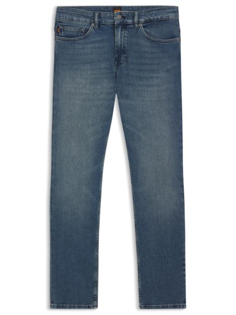 BOSS DELAWARE SLIM-FIT JEANS IN BLUE COMFORT-STRETCH DENIM