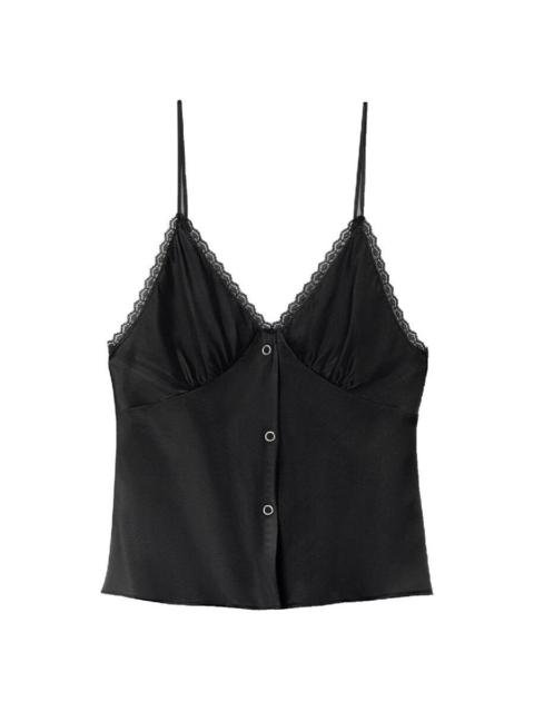 Alexander Wang Alexander Wang Snap Front Lace Tank Top