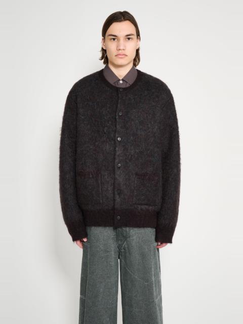 ssstein SSSTEIN KID MOHAIR MIX JACQUARD KNIT CARDIGAN BROWN MIX