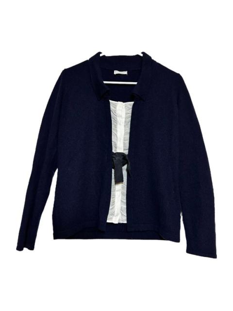 Brunello Cucinelli Brunello Cucinelli Cardigan Sweater 100% Cashmere Ruched Shirt Collar Tie Front