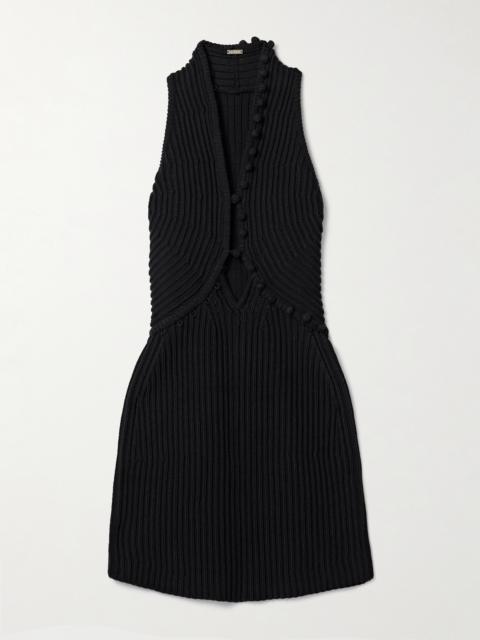 Cult Gaia Vivienne Cutout Ribbed Cotton Mini Dress