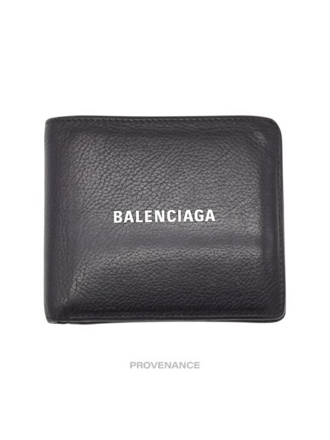 BALENCIAGA Balenciaga Logo Bifold Wallet - Black Leather