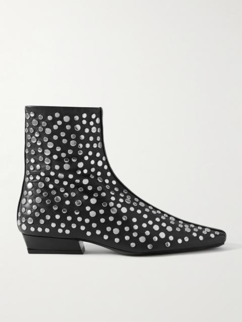 STAUD Wally Studded Leather Ankle Boots
