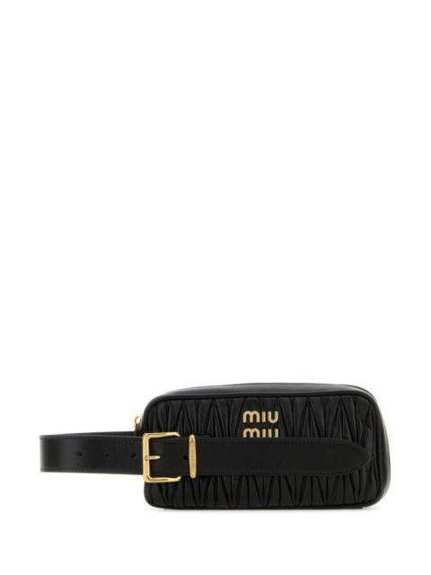 Miu Miu Woman Black Leather Clutch