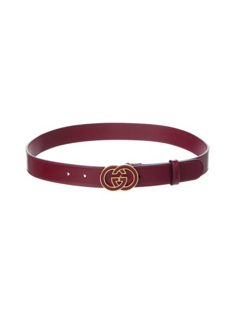 GUCCI Gucci Interlocking G Buckle Leather Belt