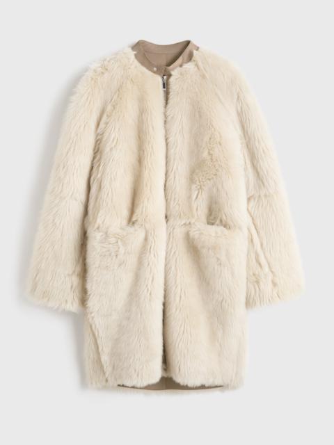 TOTEME Two-way shearling coat cream/caramel