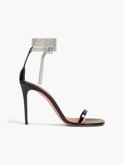 Amina Muaddi Giorgia crystal-embellished patent-leather sandals